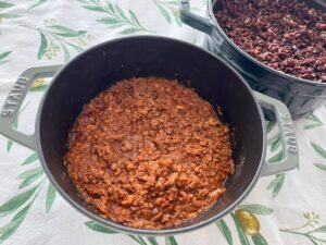 ストウブで作る！　タコライス