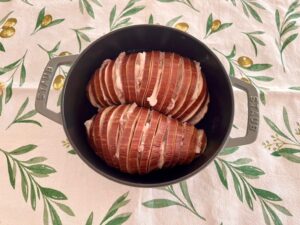 ストウブで作る!ナスの豚バラはさみ蒸し④