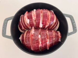 ストウブで作る!ナスの豚バラはさみ蒸し②