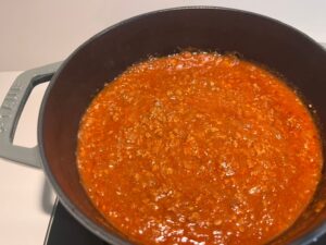 ストウブで作る!牛肉のラグー(ミートソース)⑤