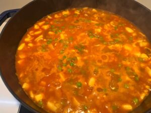 ストウブで作る！イカとグリーンピースのパエリア⑦