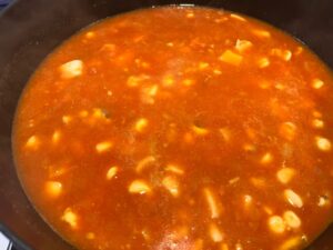 ストウブで作る！イカとグリーンピースのパエリア⑤